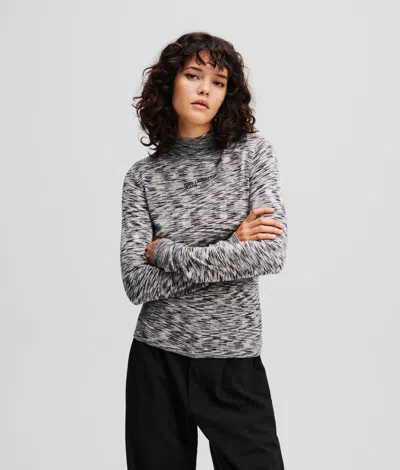 Karl Lagerfeld Mock-neck Sweater In Gray