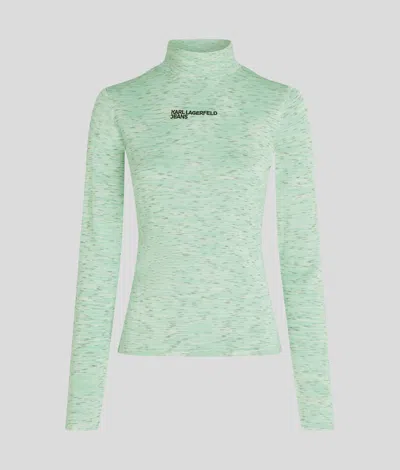 Karl Lagerfeld Mock-neck Sweater In Green