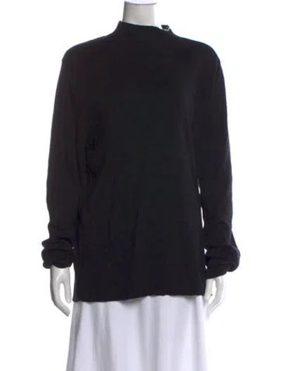 Pre-owned Karl Lagerfeld Mock Neck Sweater In Black