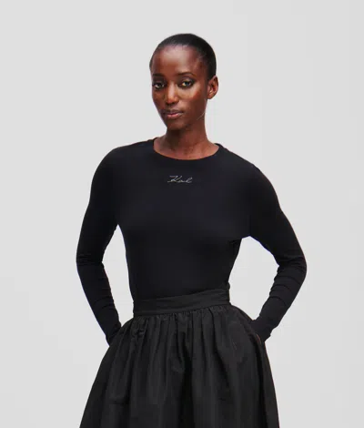 Karl Lagerfeld Modal Long-sleeved Top