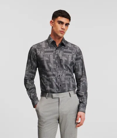 Karl Lagerfeld Modern-fit Patterned Shirt In Multi