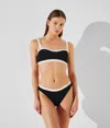 Karl Lagerfeld Monochrome Bandeau Bikini Top In Black