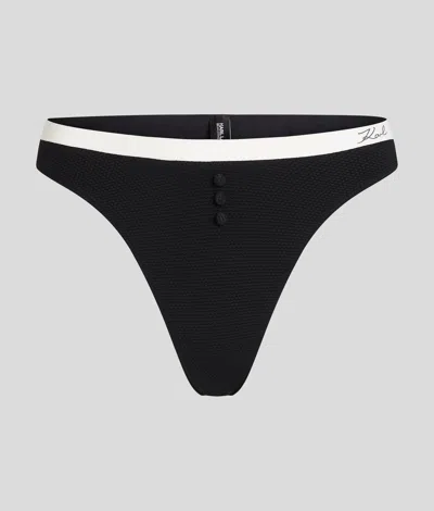 Karl Lagerfeld Monochrome Bikini Bottoms In Black
