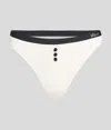 Karl Lagerfeld Monochrome Bikini Bottoms In White