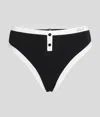 Karl Lagerfeld Monochrome High-waist Bikini Bottoms