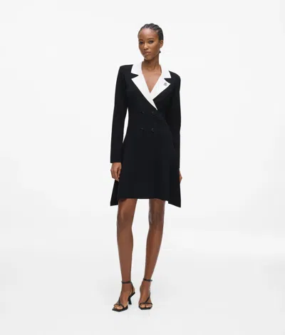 Karl Lagerfeld Monochrome Knit Blazer Dress In Black