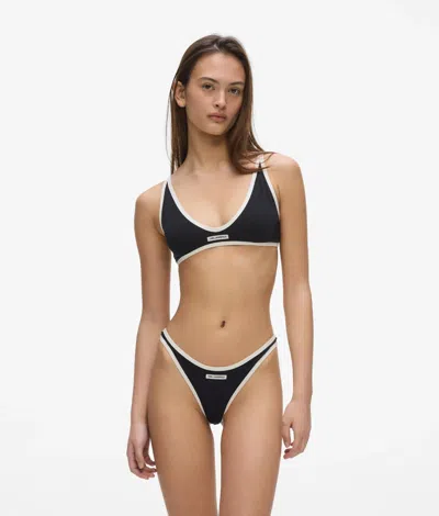 Karl Lagerfeld Monochrome Triangle Bra In Blue