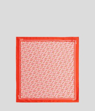 Karl Lagerfeld Monogram Bandana Scarf In Red