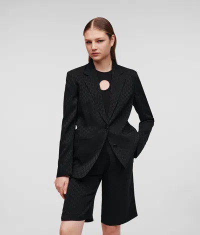 Karl Lagerfeld Monogram Blazer Handpicked By Hun Kim In Black