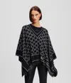 Karl Lagerfeld Monogram Cape In Black
