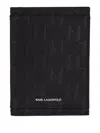 Karl Lagerfeld Monogram Card Holder In Black