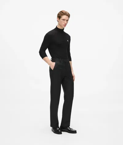 Karl Lagerfeld Monogram Checked Pants In Black