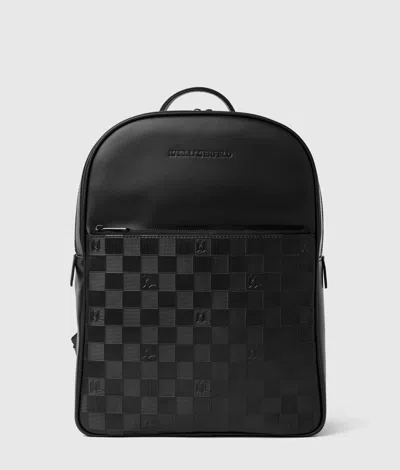 Karl Lagerfeld Monogram Checkerboard Backpack In Black
