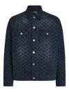 Karl Lagerfeld Monogram Denim Jacket In Blue