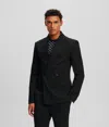 Karl Lagerfeld Monogram Double-breasted Blazer In Black