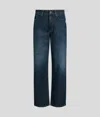 Karl Lagerfeld Monogram Gerade Geschnittene Jeans In Blue