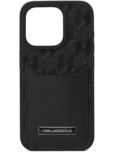 Karl Lagerfeld Monogram Iphone 16 Pro Case In Black