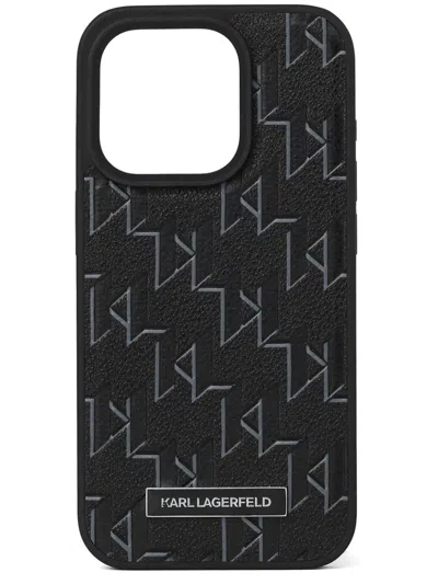 Karl Lagerfeld Monogram Iphone 16 Pro Max Case In Black