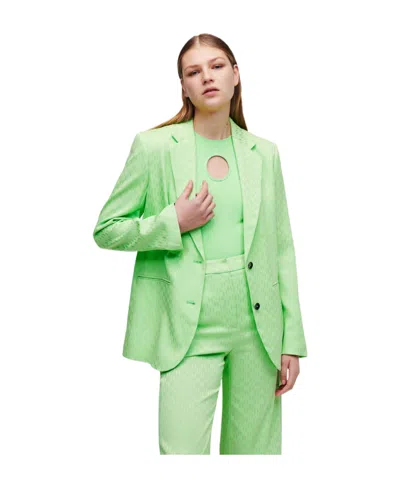 KARL LAGERFELD MONOGRAM-JACQUARD SINGLE-BREASTED BLAZER