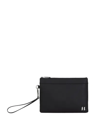 Karl Lagerfeld Monogram Leather Clutch