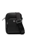 Karl Lagerfeld Monogram Leather Messenger Bag