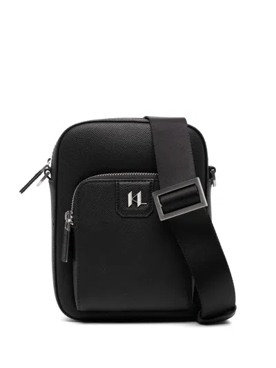 Karl Lagerfeld Monogram Leather Messenger Bag