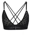 Karl Lagerfeld Sheer Monogram-pattern Bralette In Black
