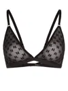 Karl Lagerfeld Kl Monogram Mesh Triangle Bra In Animal Print