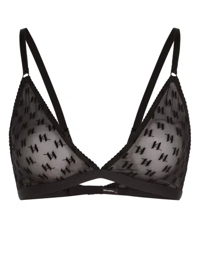 KARL LAGERFELD MONOGRAM MESH BRA