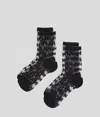 Karl Lagerfeld Monogram Netzstoff-socken – 2-pack In Black