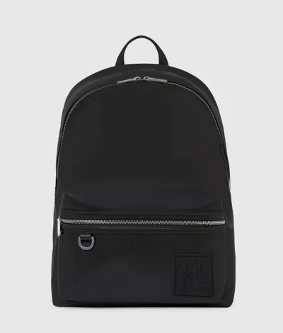 Karl Lagerfeld Monogram Patch Backpack In Black