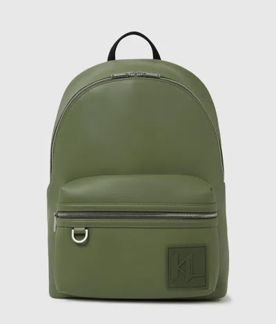 Karl Lagerfeld Monogram Patch Backpack In Green