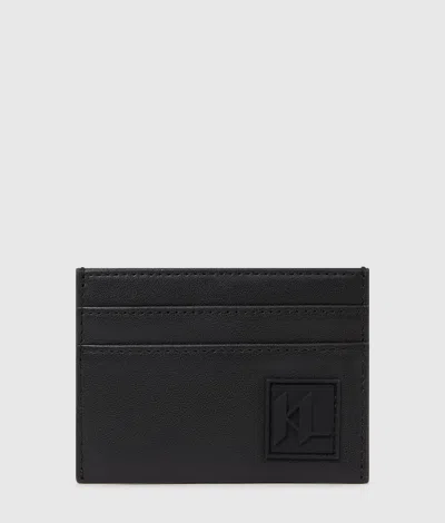 Karl Lagerfeld Monogram Patch Cardholder In Black