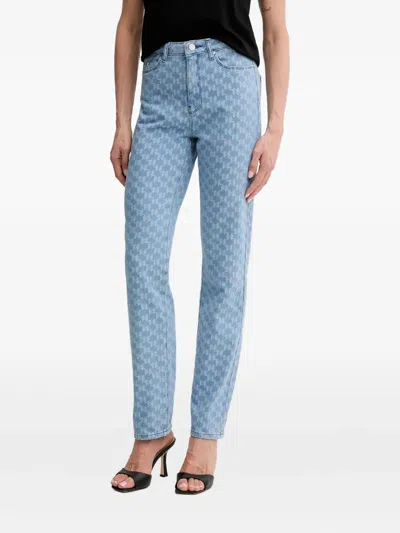 KARL LAGERFELD MONOGRAM-PATTERN JEANS