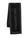 Karl Lagerfeld Monogram-pattern Scarf In Black