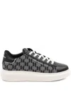 Karl Lagerfeld Monogram-pattern Sneakers In Black