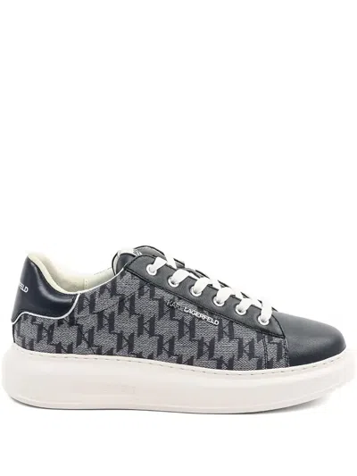 Karl Lagerfeld Monogram-pattern Sneakers In Blue
