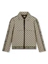 Karl Lagerfeld Monogram-pattern Zip-up Jacket In Neutrals