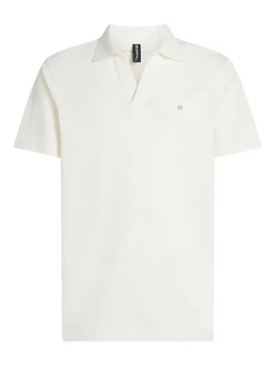 Karl Lagerfeld Monogram-pin Polo Shirt In White