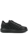 Karl Lagerfeld Monogram Platform Sneakers In Black