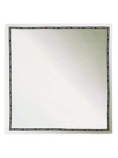 Karl Lagerfeld Monogram Pleated Scarf In White