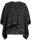 Karl Lagerfeld Monogram Print Cape In Black