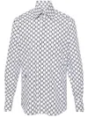 Karl Lagerfeld Monogram-print Cotton Shirt In White