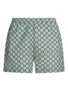 Karl Lagerfeld Monogram-print Swim Shorts In Green