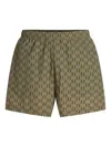 Karl Lagerfeld Monogram-print Swim Shorts In Green