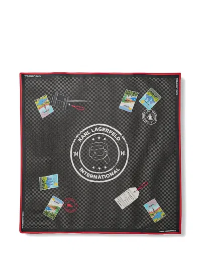 Karl Lagerfeld Monogram Scarf In Red
