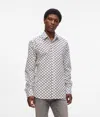 Karl Lagerfeld Monogram-print Cotton Shirt In White