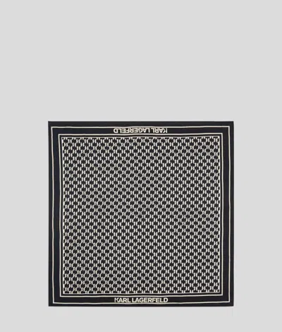 Karl Lagerfeld Monogram Silk Scarf In Black
