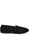 Karl Lagerfeld Monogram Slip-on Slippers In Black