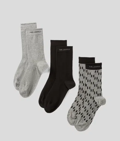KARL LAGERFELD MONOGRAM SOCKS – 3 PACK